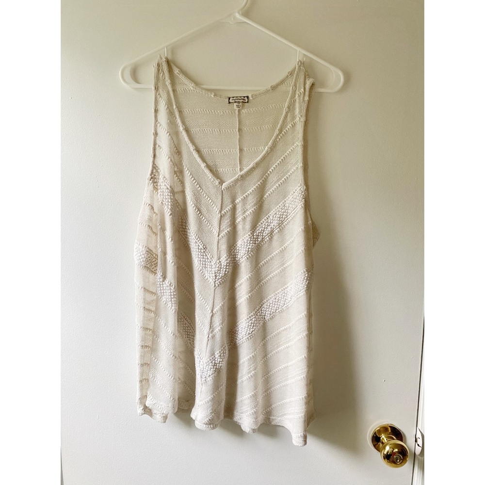 1x Mesh Cream Tanktop